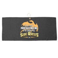 Funny I'm Not Procrastinating I'm Doing SIde Quest Dungeon And Dragons Fan Large Microfiber Waffle Golf Towel