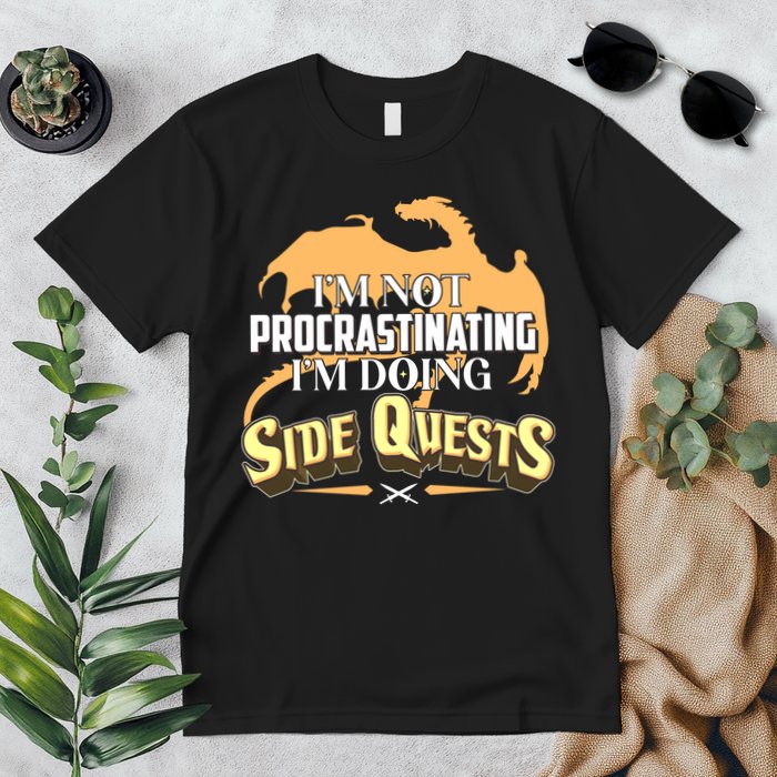 Funny I'm Not Procrastinating I'm Doing SIde Quest Dungeon And Dragons Fan Premium T-Shirt