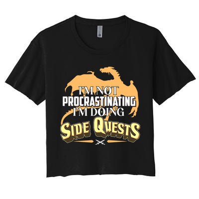 Funny I'm Not Procrastinating I'm Doing SIde Quest Dungeon And Dragons Fan Crop Top