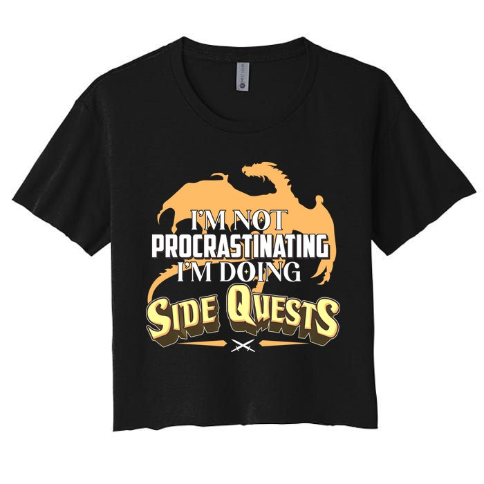 Funny I'm Not Procrastinating I'm Doing SIde Quest Dungeon And Dragons Fan Crop Top