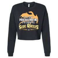 Funny I'm Not Procrastinating I'm Doing SIde Quest Dungeon And Dragons Fan Cropped Pullover Crew