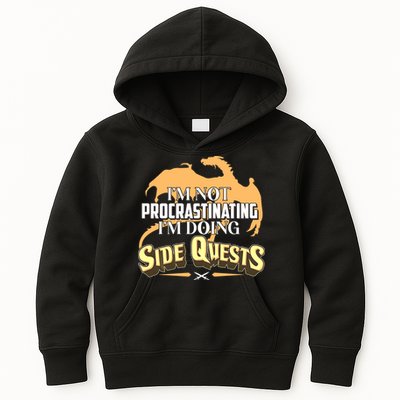 Funny I'm Not Procrastinating I'm Doing SIde Quest Dungeon And Dragons Fan Kids Hoodie