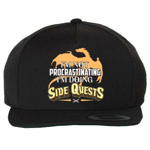 Funny I'm Not Procrastinating I'm Doing SIde Quest Dungeon And Dragons Fan Wool Snapback Cap