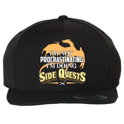 Funny I'm Not Procrastinating I'm Doing SIde Quest Dungeon And Dragons Fan Wool Snapback Cap