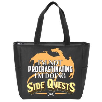 Funny I'm Not Procrastinating I'm Doing SIde Quest Dungeon And Dragons Fan Zip Tote Bag