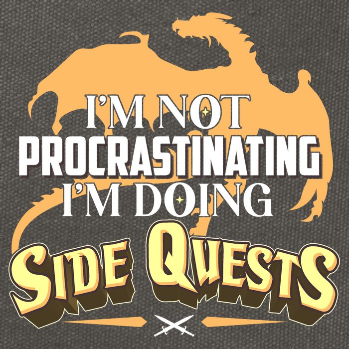 Funny I'm Not Procrastinating I'm Doing SIde Quest Dungeon And Dragons Fan Cotton Canvas Backpack