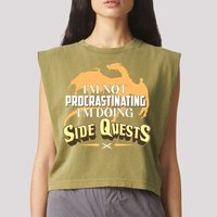 Funny I'm Not Procrastinating I'm Doing SIde Quest Dungeon And Dragons Fan Garment-Dyed Women's Muscle Tee