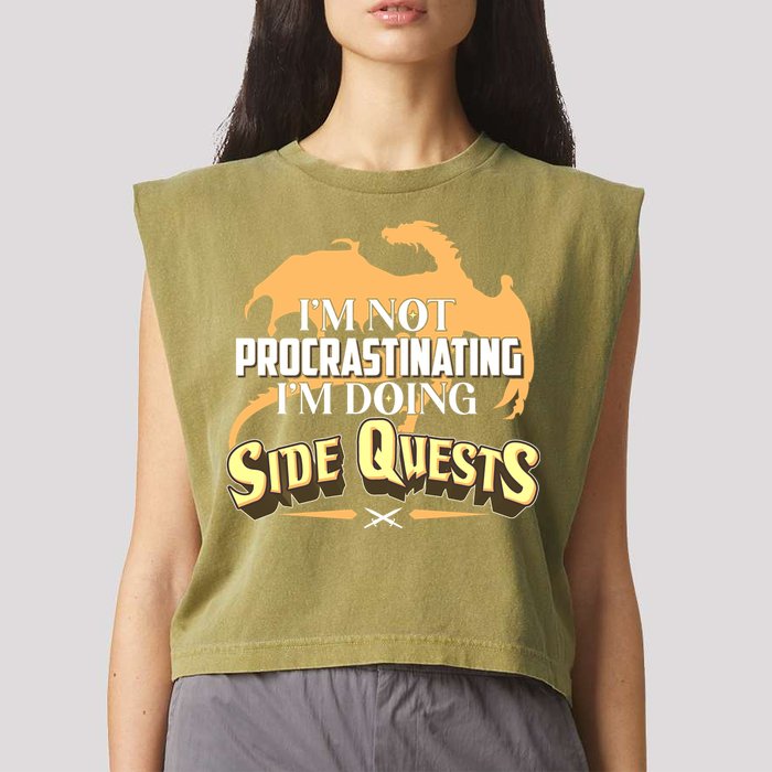 Funny I'm Not Procrastinating I'm Doing SIde Quest Dungeon And Dragons Fan Garment-Dyed Women's Muscle Tee