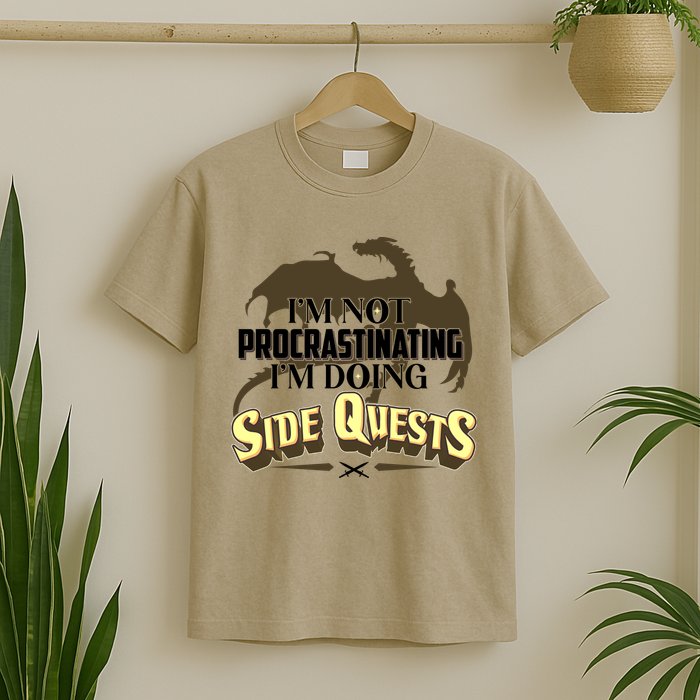 Funny I'm Not Procrastinating I'm Doing SIde Quest Dungeon And Dragons Fan T-Shirt