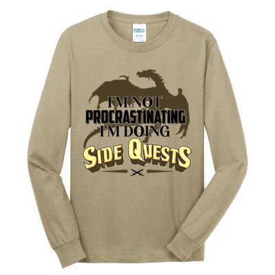 Funny I'm Not Procrastinating I'm Doing SIde Quest Dungeon And Dragons Fan Tall Long Sleeve T-Shirt