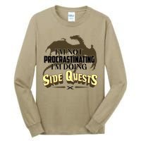 Funny I'm Not Procrastinating I'm Doing SIde Quest Dungeon And Dragons Fan Tall Long Sleeve T-Shirt
