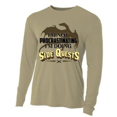 Funny I'm Not Procrastinating I'm Doing SIde Quest Dungeon And Dragons Fan Cooling Performance Long Sleeve Crew