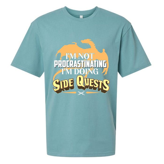 Funny I'm Not Procrastinating I'm Doing SIde Quest Dungeon And Dragons Fan Sueded Cloud Jersey T-Shirt