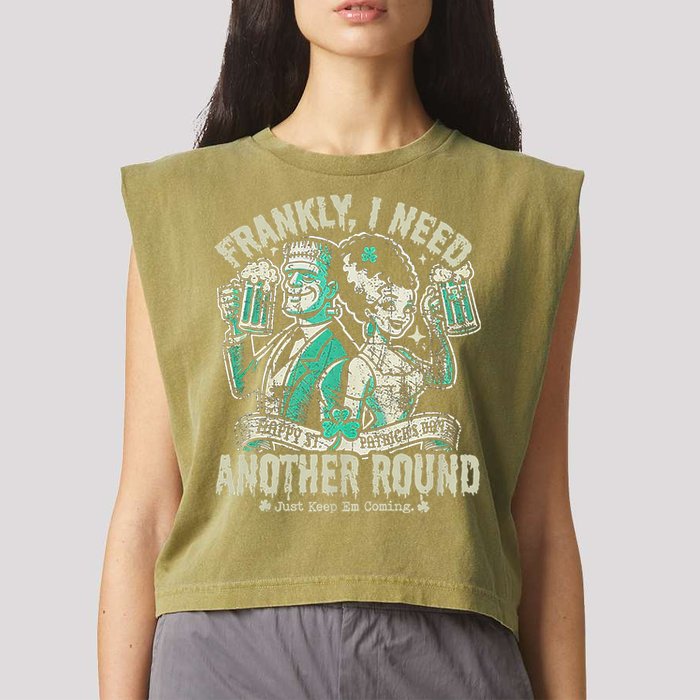 Frankly I Need Another Round Drinking Garment-Dyed Women's Muscle Tee
