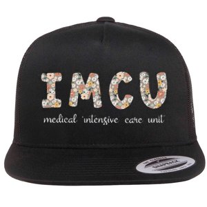 Floral Imcu Nurse Intermediate Care Unit Nurse Appreciation Flat Bill Trucker Hat