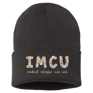 Floral Imcu Nurse Intermediate Care Unit Nurse Appreciation Sustainable Knit Beanie