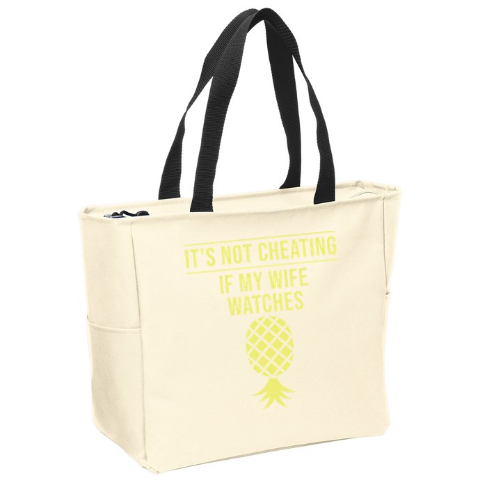 Funny ItS Not Cheating If My Wife Watches Gift Husbands Zip Tote Bag
