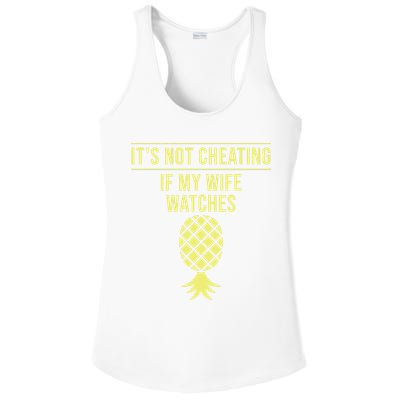 Funny ItS Not Cheating If My Wife Watches Gift Husbands Ladies PosiCharge Competitor Racerback Tank