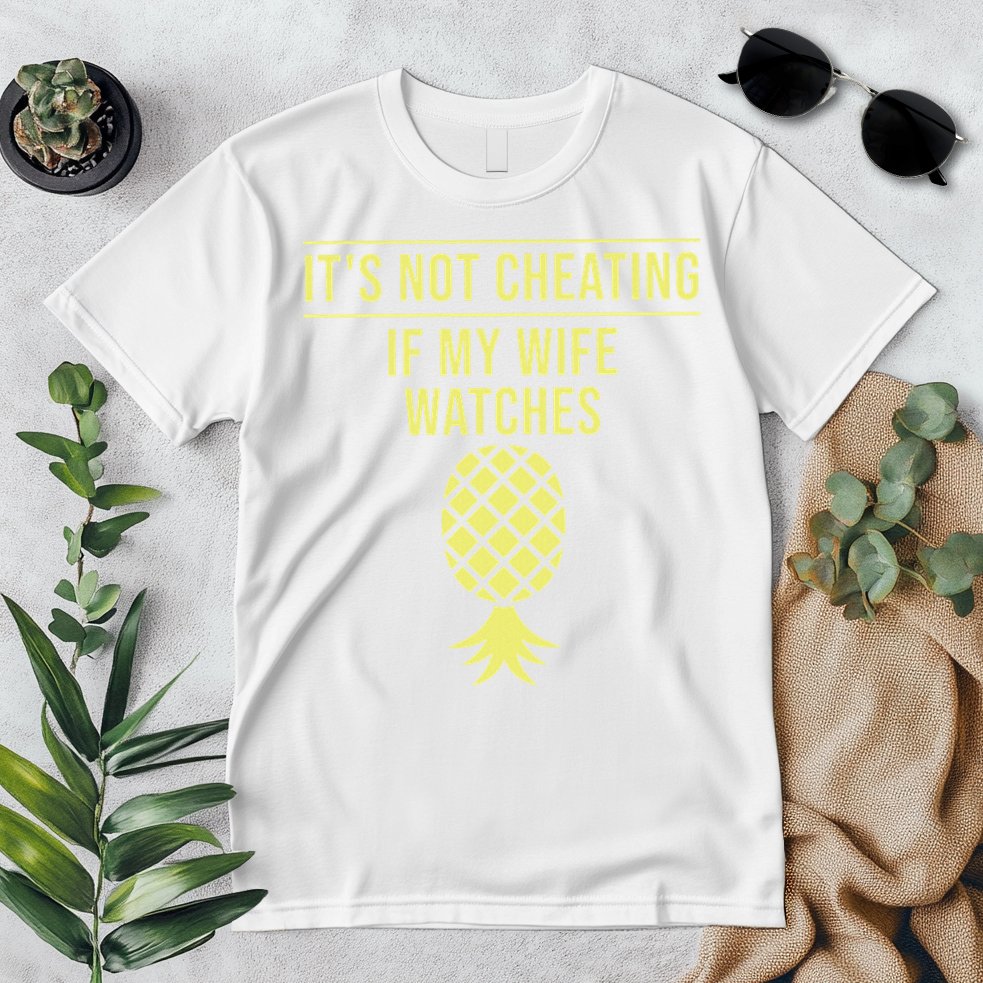 Funny ItS Not Cheating If My Wife Watches Gift Husbands Premium T-Shirt