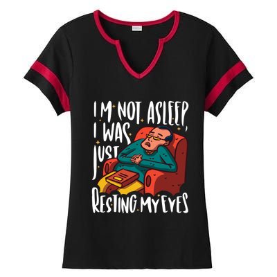 Funny I'm Not Sleeping I Was Just Resting My Eyes Gift Ladies Halftime Notch Neck Tee