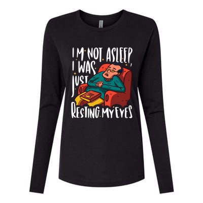 Funny I'm Not Sleeping I Was Just Resting My Eyes Gift Womens Cotton Relaxed Long Sleeve T-Shirt