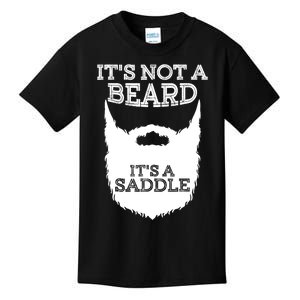 Funny Its Not A Beard Its A Saddle Gift Beard Lover Kids T-Shirt