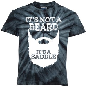 Funny Its Not A Beard Its A Saddle Gift Beard Lover Kids Tie-Dye T-Shirt