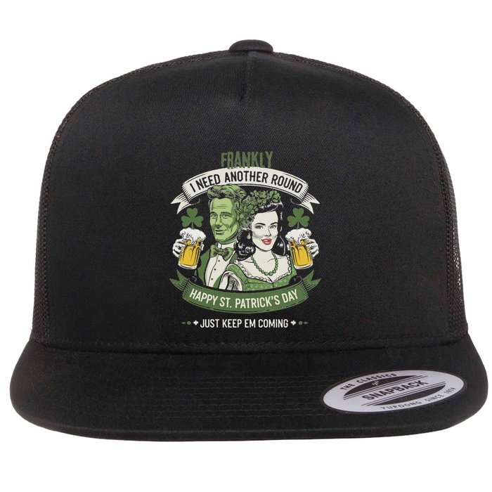 Frankly I Need Another Round Drinking Funny Flat Bill Trucker Hat