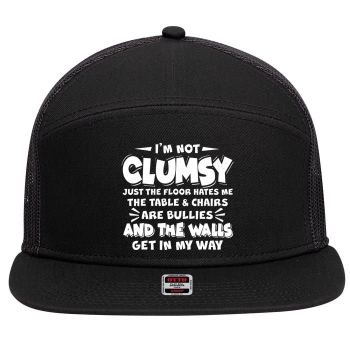 Funny I'm Not Clumsy 7 Panel Mesh Trucker Snapback Hat
