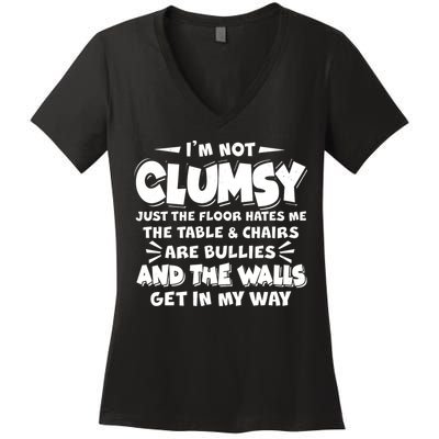 Funny I'm Not Clumsy Women's V-Neck T-Shirt