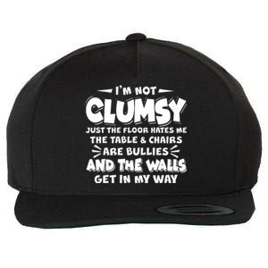 Funny I'm Not Clumsy Wool Snapback Cap