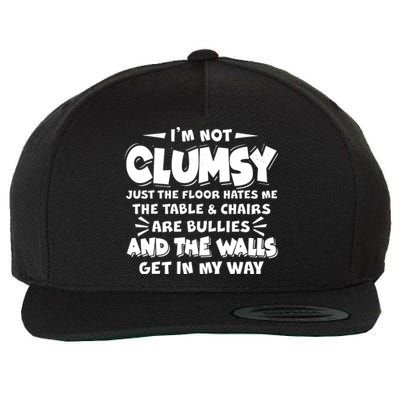 Funny I'm Not Clumsy Wool Snapback Cap