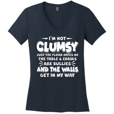 Funny I'm Not Clumsy Women's V-Neck T-Shirt