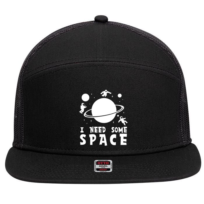 Funny I Need Some Space Kids Space Lover Space 7 Panel Mesh Trucker Snapback Hat