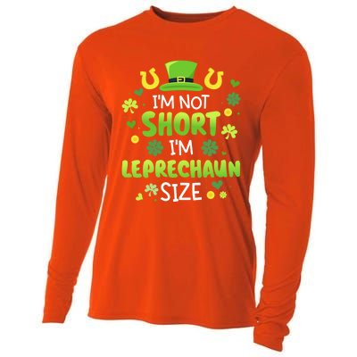 Funny I'm Not Short I'm Leprechaun Size For St Patricks Day Gift Cooling Performance Long Sleeve Crew