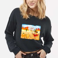 Funny It's Nacho Business Cropped Pullover Crew