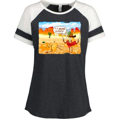 Funny It's Nacho Business Enza Ladies Jersey Colorblock Tee