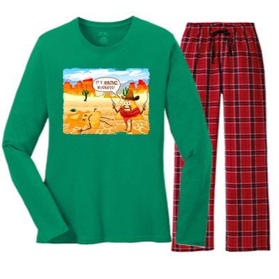 Funny It's Nacho Business Women's Long Sleeve Flannel Pajama Set 