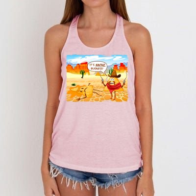 Funny It's Nacho Business Women's Knotted Racerback Tank