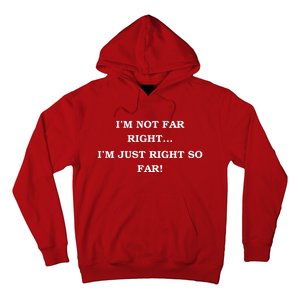 Funny IM Not Far Right IM Just Right So Far 2024 Hoodie