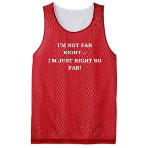 Funny IM Not Far Right IM Just Right So Far 2024 Mesh Reversible Basketball Jersey Tank