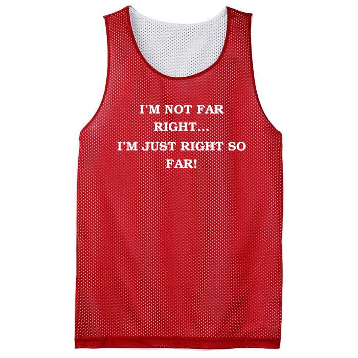 Funny IM Not Far Right IM Just Right So Far 2024 Mesh Reversible Basketball Jersey Tank