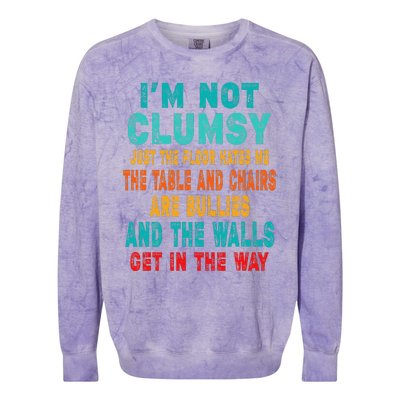 Funny Im Not Clumsy Sarcasm Saying Colorblast Crewneck Sweatshirt