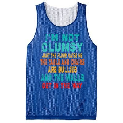 Funny Im Not Clumsy Sarcasm Saying Mesh Reversible Basketball Jersey Tank