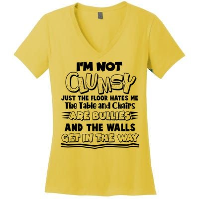 Funny Im Not Clumsy Women's V-Neck T-Shirt