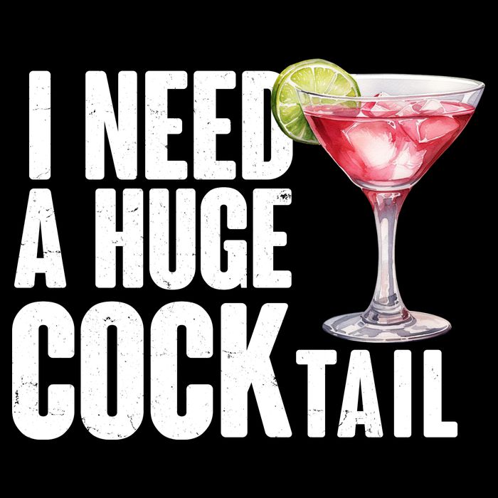 Funny I Need A Huge Cocktail Drink Humor USA-Made Doggie Bandana