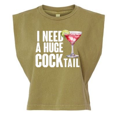 Funny I Need A Huge Cocktail Drink Humor Garment-Dyed Women's Muscle Tee