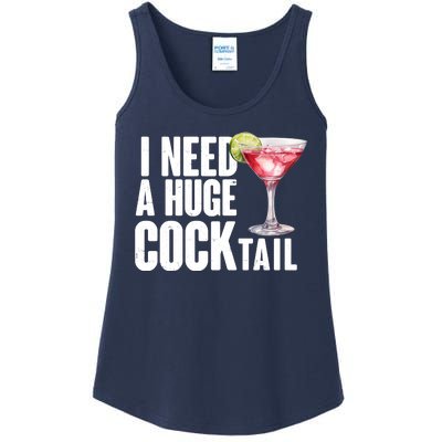 Funny I Need A Huge Cocktail Drink Humor Ladies Essential Tank