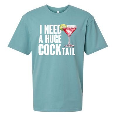 Funny I Need A Huge Cocktail Drink Humor Sueded Cloud Jersey T-Shirt