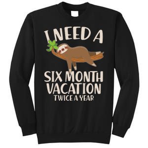 Funny I Need A Six Month Vacation Twice A Year Sweatshirt